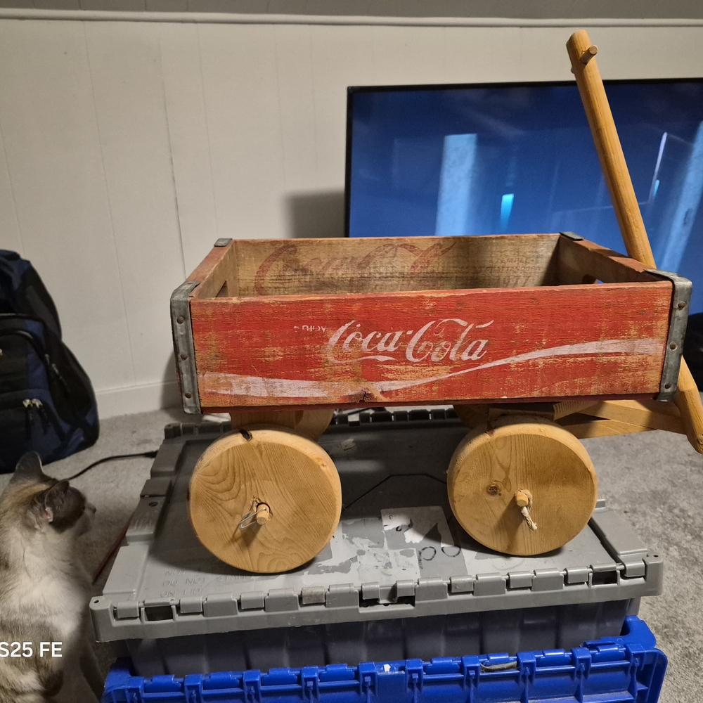 1977 Coca Cola Crate From Temple Chattanooga Wooden Toy Wagon